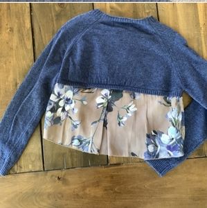 NWT Monnalisa by Jakioo Italian made sweater Gorgeous watercolor fabric back